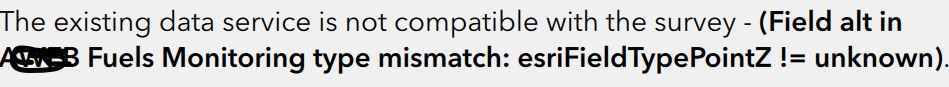 I get the following error when attempting to publish an update to my survey.